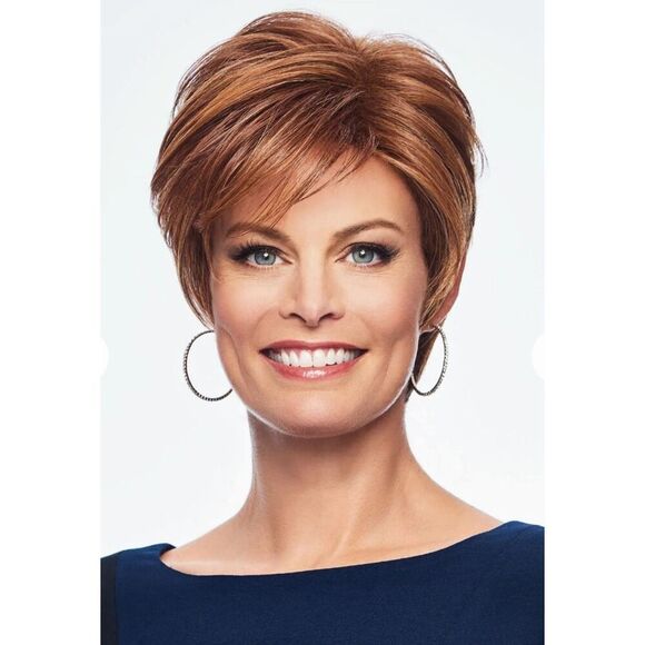 Hairdo Instant Short Cut Synthetic Styled Wig in Medium Brown with Ginger - Picture 1 of 5